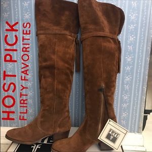 NWT  FRYE Over the Knee Suede "Clara" Tassel Tall G O R G E O U S  Boots
